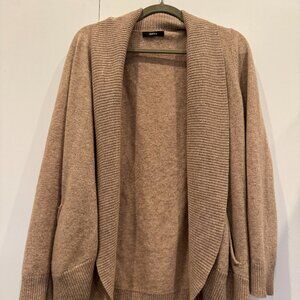Quince Mongolian Cashmere Open Front Cardigan – Oatmeal, Size M